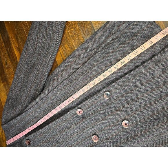 Vintage Wool Double Breasted Peacoat Trench Coat - Picture 8 of 16